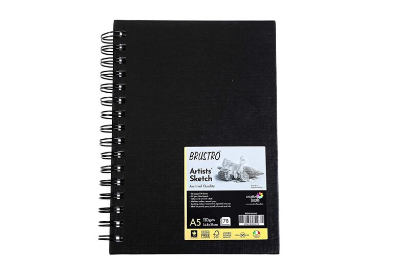 Brustro Artist Wiro Bound Sketch Book Journal A5 Size, 156 Pages, 110 GSM - Image 4