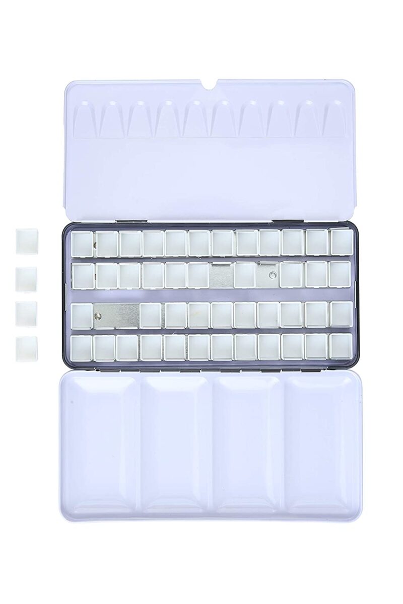 Brustro Empty Watercolour 48 Half Pan Metal Box (Pans Included) - Image 8