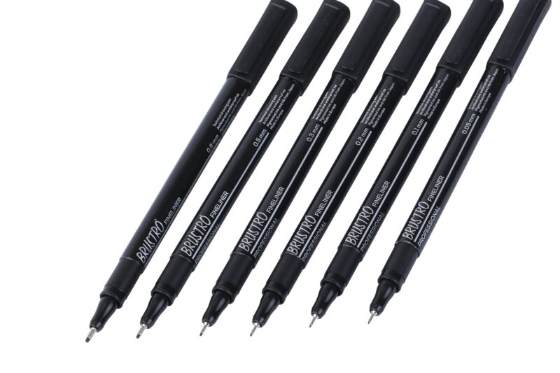 BRUSTRO Professional Pigment Based Fineliner | Black | Set of 6 - Tip Size 0.05mm, 0.1mm, 0.2mm, 0.3mm, 0.5mm, 0.8mm |Ideal For Technical Drawing,Waterproof,Artist Illustration,Sketching,Mandala - Image 6