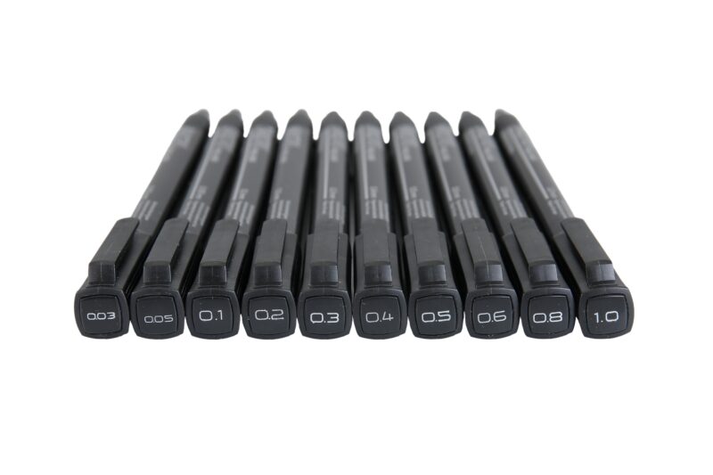 Brustro Professional Pigment Based Fineliner - Set of 10 (Black) - Image 6