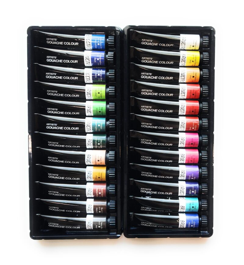 BRUSTRO Artist's Gouache Colour | Set of 24 Colors X 12ml Tubes |Perfect for Watercolor paper,Infinite Blending,Non-Toxic,Highly Pigmented,Ideal for Professional Artists,Graphic Designers,Illustrators - Image 4