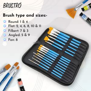 Brustro Artists Gouache Colour Set of 24 (12ML Tubes Each) + Synthetic Brush Set of 15 - Image 3