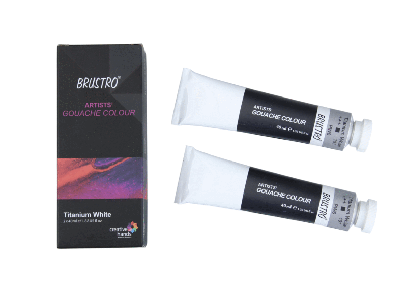 BRUSTRO Artist Gouache Titanium White 40ml (Pack of 2) - Image 5