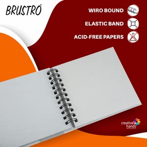 BRUSTRO Toned Paper - Grey Sketchbook | A4, 120 GSM | 60 Sheets/120 Pages | Wiro Bound, Spiral, Premium, Acid-free Paper, Ideal for Dry media, Mandala Art, Graphite, Charcoal, Colour pencils, Gel pens