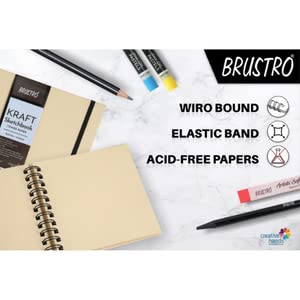 Brustro Toned Paper - Kraft Sketchbook, Wiro Bound, Size A5, 100GSM (100 Sheets) 200 Pages - Image 3