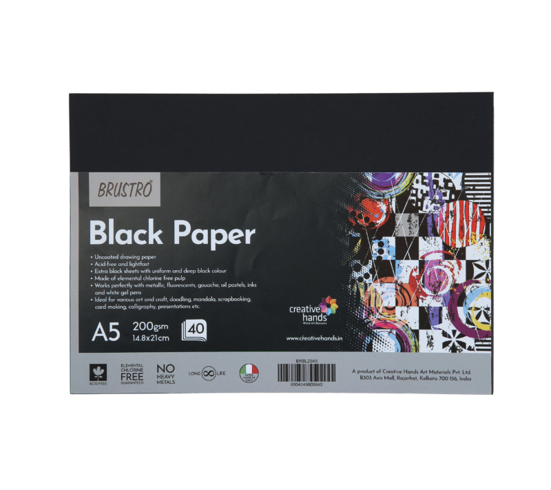 Brustro Artists Metallic Acrylic Set of 24x12ml with Black Paper A5 (40 Sheets) - Image 6