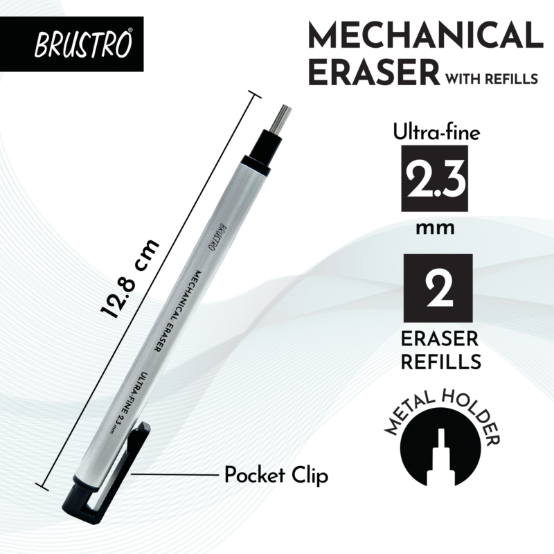 BRUSTRO Fine Art Graphite Pencil - Set of 12 (10B - 2H) with Mechanical Precision Retractable Eraser(2.3mm) | Ideal for Drawing,Sketching,Mandala,Shading,Artwork, Beginners, Artist's and Professionals - Image 7
