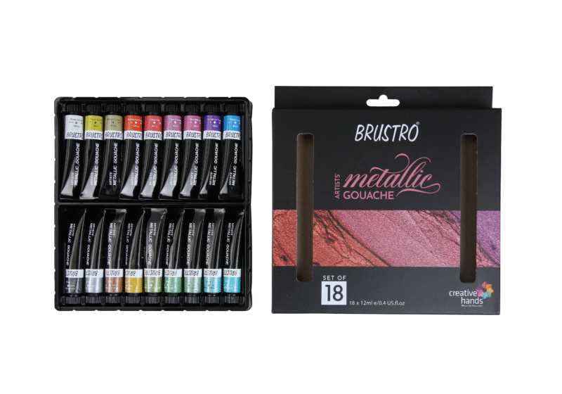 Brustro Artists' Metallic Gouache Set of 18x12ml - Image 6