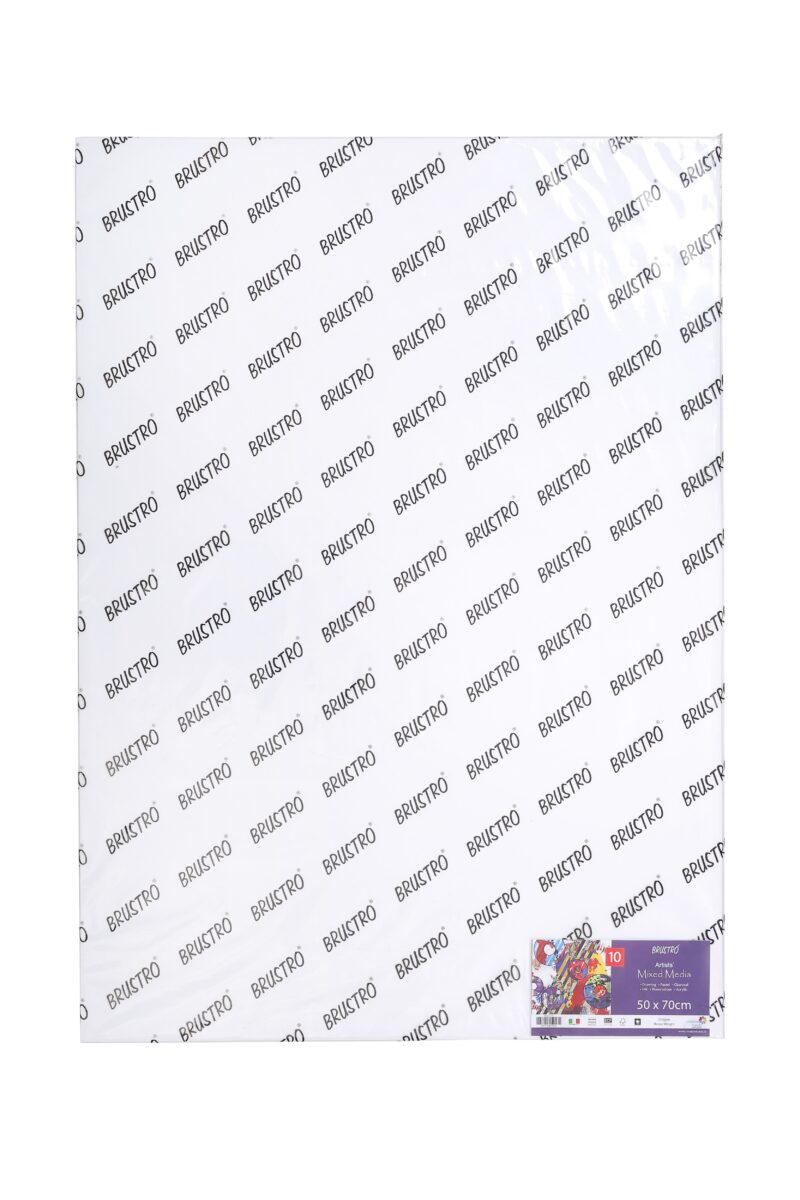 Brustro Artists Mixed Media Paper 250 GSM, sze - 50 x 70 cm, 10 Sheets - Image 2