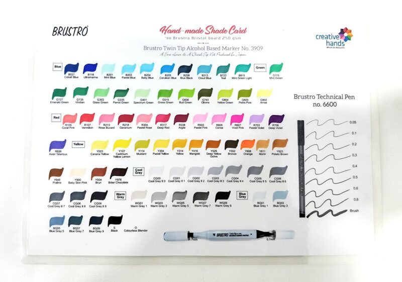 Brustro Twin Tip Alcohol Based Marker Combo of Basic Set of 12 A & 12 B in Crossline PP See Through Box - Image 4