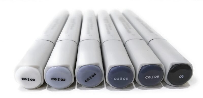 BRUSTRO Twin Tip Alcohol Based Marker Sets (CG B (6)) in Crossline PP See Through Box - Image 4