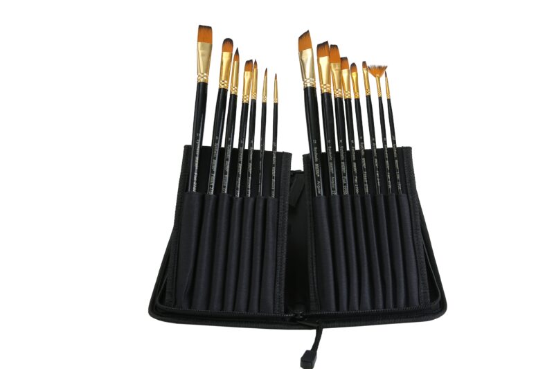 Brustro Studio Paint Brush Set of 15. (for Watercolor, Gouache, Acrylic and Oil Paint) - Image 3