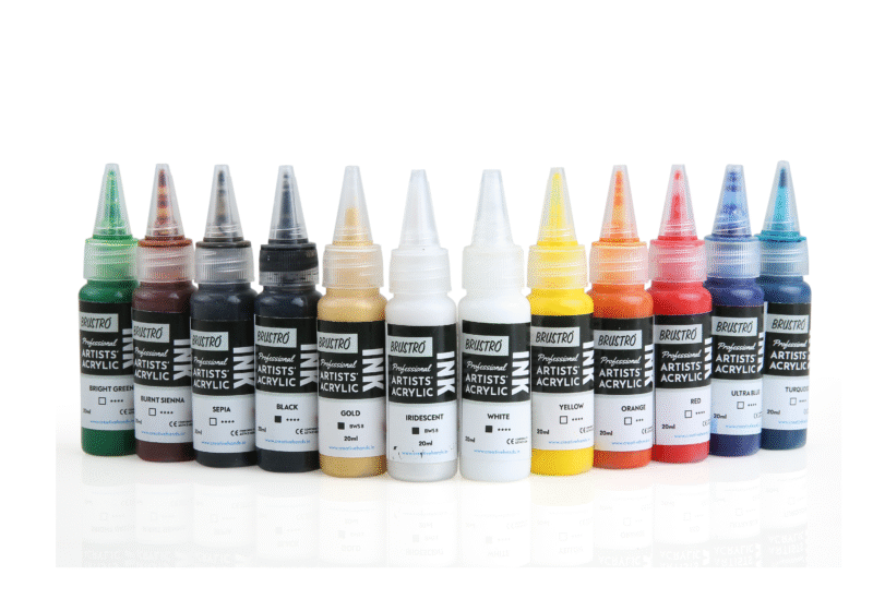 Brustro Professional Artists' Acrylic Ink Set of 12 x 20ml - Image 4