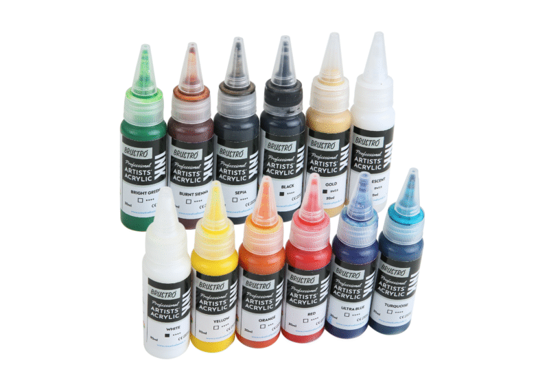 Brustro Professional Artists' Acrylic Ink Set of 12 x 20ml - Image 2