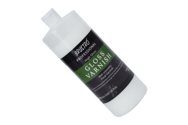 Brustro Artist's Varnish| High Gloss Finish |1000ml|Apply with Brush |Perfect Coating on Acrylic Painting,Non-yellowing,Transparent,Canvas,Paper, Artwork Protection.