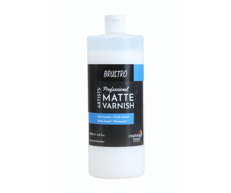 Brustro Artist's Professional Varnish|1000ml| Matte Finish| Apply with Brush |Perfect Coating on Acrylic Painting,Non-yellowing,Transparent,Canvas,Paper, Artwork Protection.