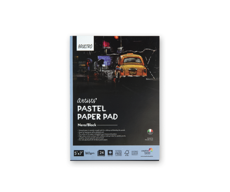 Brustro Artists' Pastel Paper Pad of 24 Sheets (160 GSM), Colour - Black, Size - 5 x 7" - Image 3