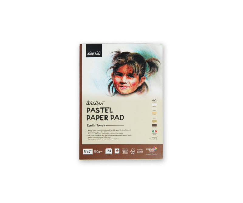 Brustro Artists' Pastel Paper Pad of 24 Sheets (160 GSM), Colour - Earth Tones, Size - 5 x 7" - Image 3