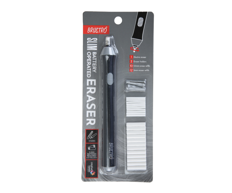 BRUSTRO Automatic Eraser | 2.3mm, 5mm| 22 Refills, 2 Eraser Holders | Ideal for Students and Adults, Drawing, Sketching, Mandala, Portrait | Battery Operated, Electric (Batteries not Included) - Image 6