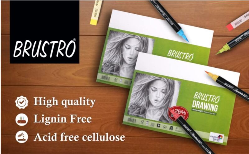 BRUSTRO Drawing Papers | 200 GSM, A3, Pack of 24 (20+4 Sheets) | Ideal for Students, Adults, School, Coloring, Professional Art, Craft, Graphite,Charcoal, Pastels, Sketching, Shading, Drawing,Portrait - Image 3