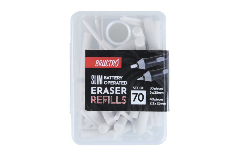 BRUSTRO Slim Battery Operated Eraser Refills |Set of 70 - includes - 30 Pieces of 5x25mm & 40 Pieces of 2.3x25mm| Artists Sketching, Drawing, Portrait Shading, Graphite, charcoal Pencils Correction - Image 4