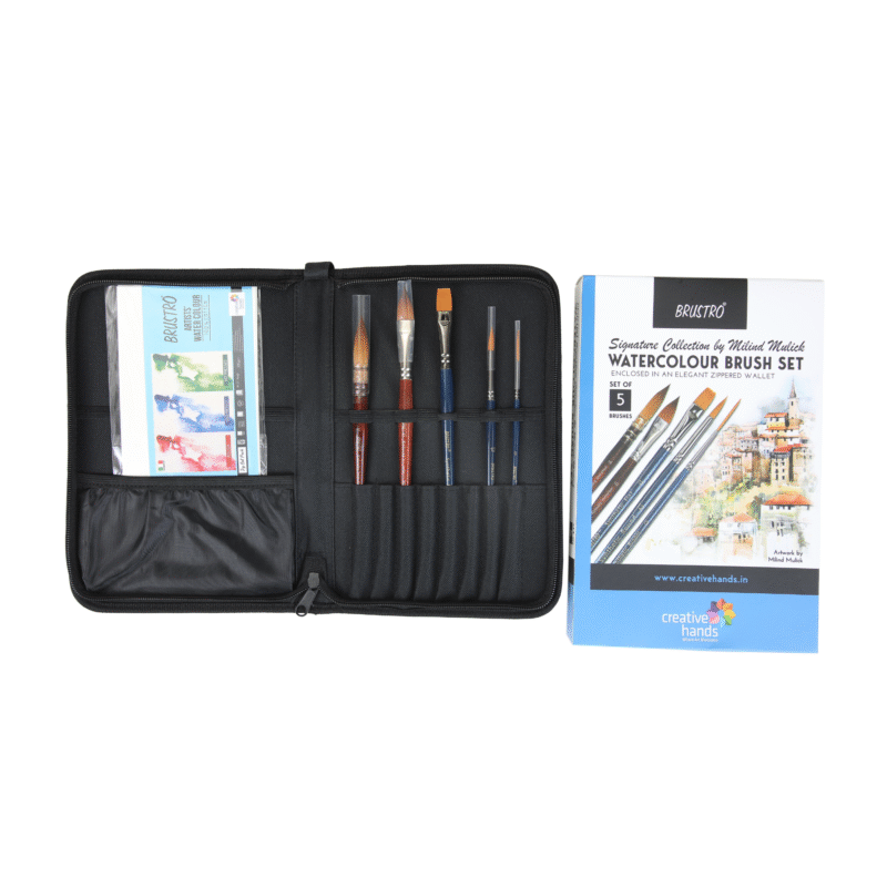 Brustro Signature Collection by Milind Mulick Watercolour Brush Set of 5 - Image 4