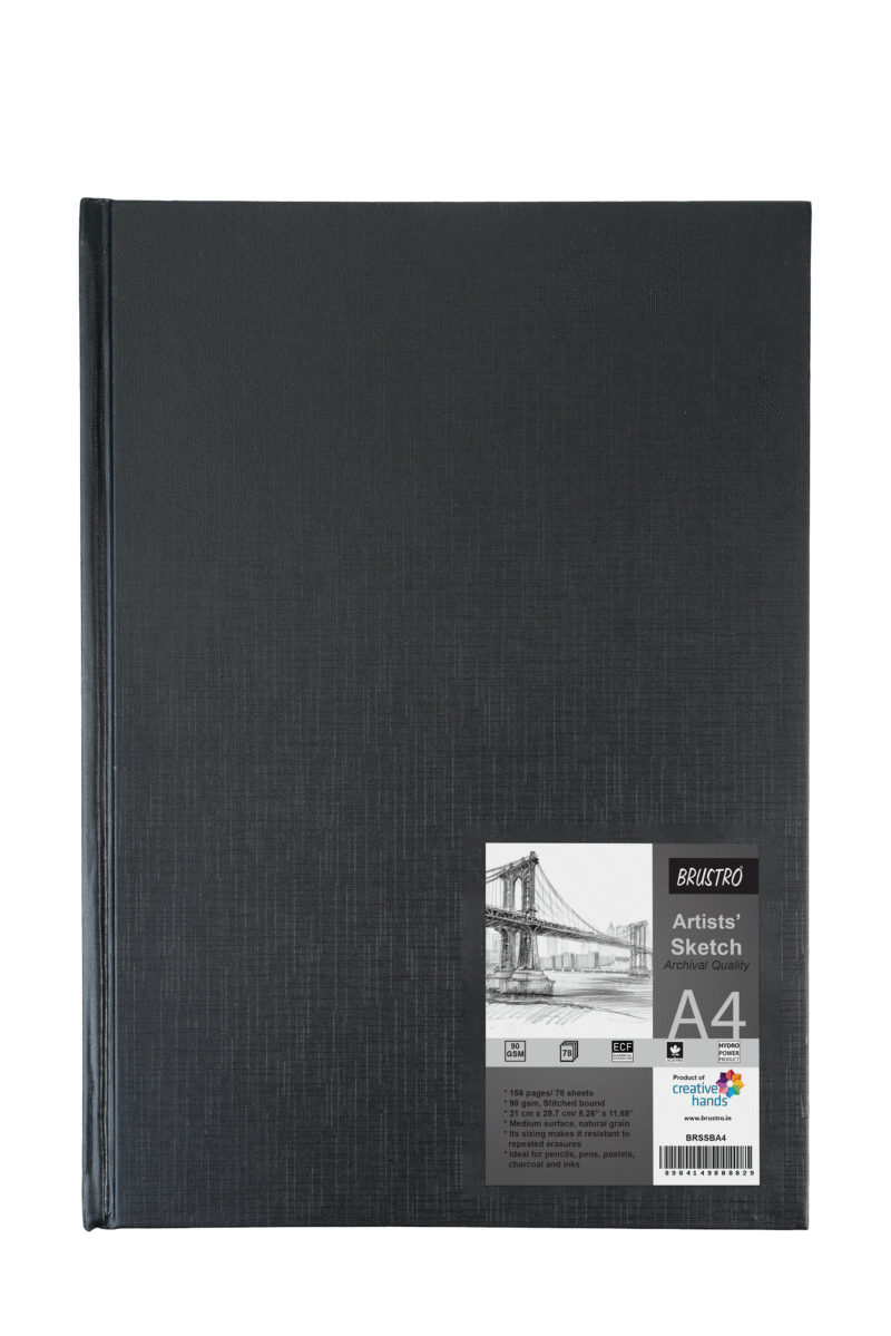 Brustro Artists Stitched Bound Sketch Book, A4 Size, 156 Pages, 90 GSM - Image 3