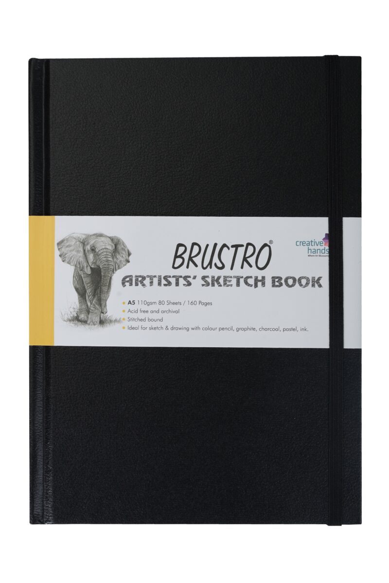 BRUSTRO Artists Stitched Bound Sketch Book| A5 Size, 160 Pages, 110 GSM | Ideal for Students,Adults, Color, Sketching, Shading, Drawing, Blending, Mandala, Fine Art, School, Portrait, Professional Use - Image 3