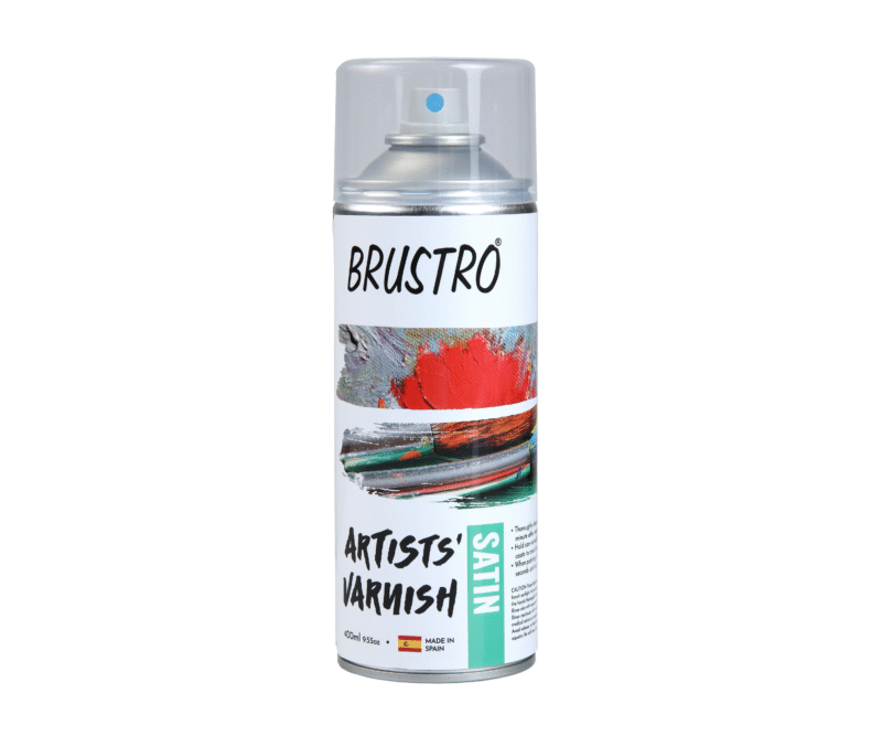 Brustro Artist's Picture Varnish Spray Can|400ml|Satin Finish|Perfect Coating on Acrylic Painting,Watercolours,Oil Paints,Non-yellowing,Non Toxic,Transparent,Canvas,Paper, Artwork Protection. - Image 2