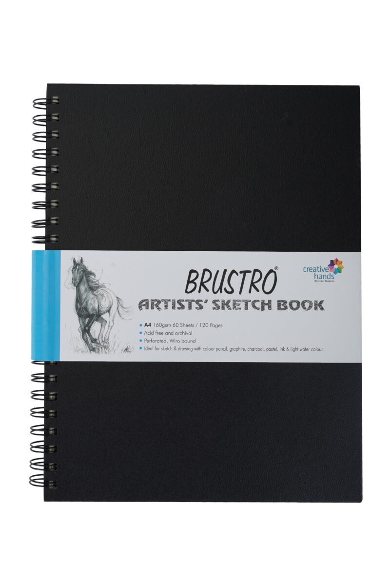 BRUSTRO Artists Wiro Bound Sketch Book| Spiral | A4 Size, 120 Pages, 160 GSM| Ideal for Students and Adults,Home, School, Students, Beginners, Professional Drawing, Sketching, Mandala Art - Image 2