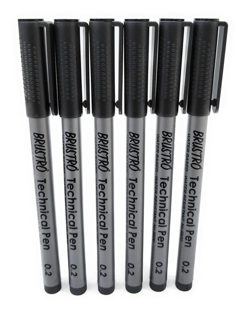 Brustro Technical Pen Black 0.2MM (Pack of 6) - Image 5
