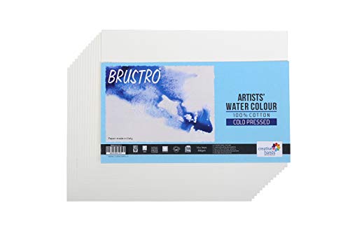 Brustro Artists’ Watercolour paper 100% cotton Cold Pressed 300 GSM 18 SHEETS. Size 10 X 14 cm - Image 2