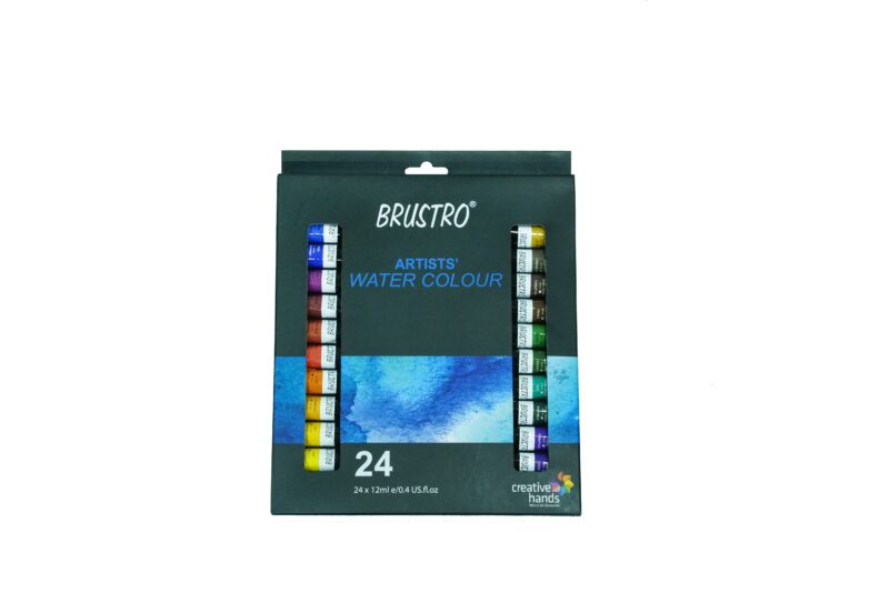 BRUSTRO ARTISTS' WATERCOLOUR SET OF 24 COLOURS X 12ML TUBES - Image 5