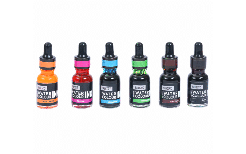 Brustro Watercolour Ink Set A of 6 x 15ml (6 Shades with Free Watercolour A5 Wiro Journal Worth Rs 399 - Image 6