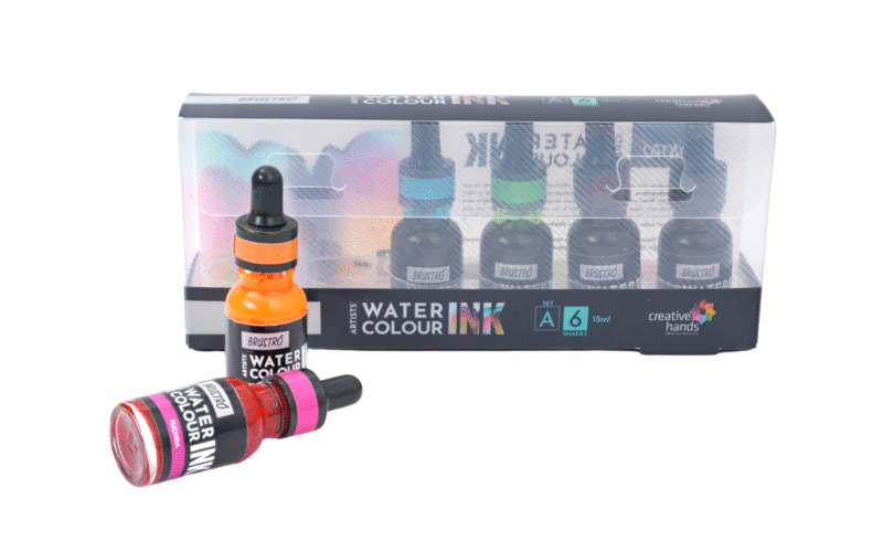 Brustro Watercolour Ink Set A of 6 x 15ml (6 Shades with Free Watercolour A5 Wiro Journal Worth Rs 399 - Image 5