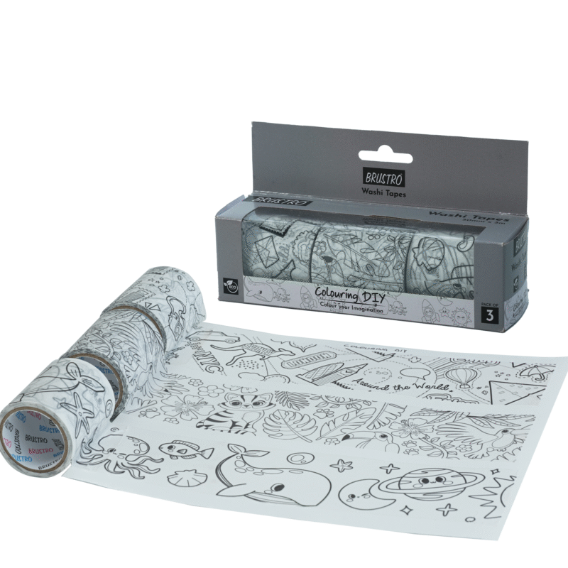 BRUSTRO Washi Tapes DIY Colouring tapes, 50 mm x 5 mtrs (set of 3) - Image 3