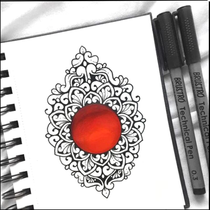 BRUSTRO Technical Pens Fineliner Set|Black| Set of 9|Ideal for Students,Adults|Doodle,Mandala,Fineart,Outline,Waterproof,Architecture,Technical Drawingwith Bristol Ultra Smooth A4 Size ( 20 +4 Sheets ) - Image 5