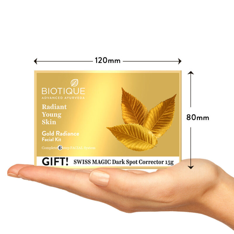 Biotique Bio Gold Radiance Facial Kit For radiant Young Skin - 65 gms - Image 2