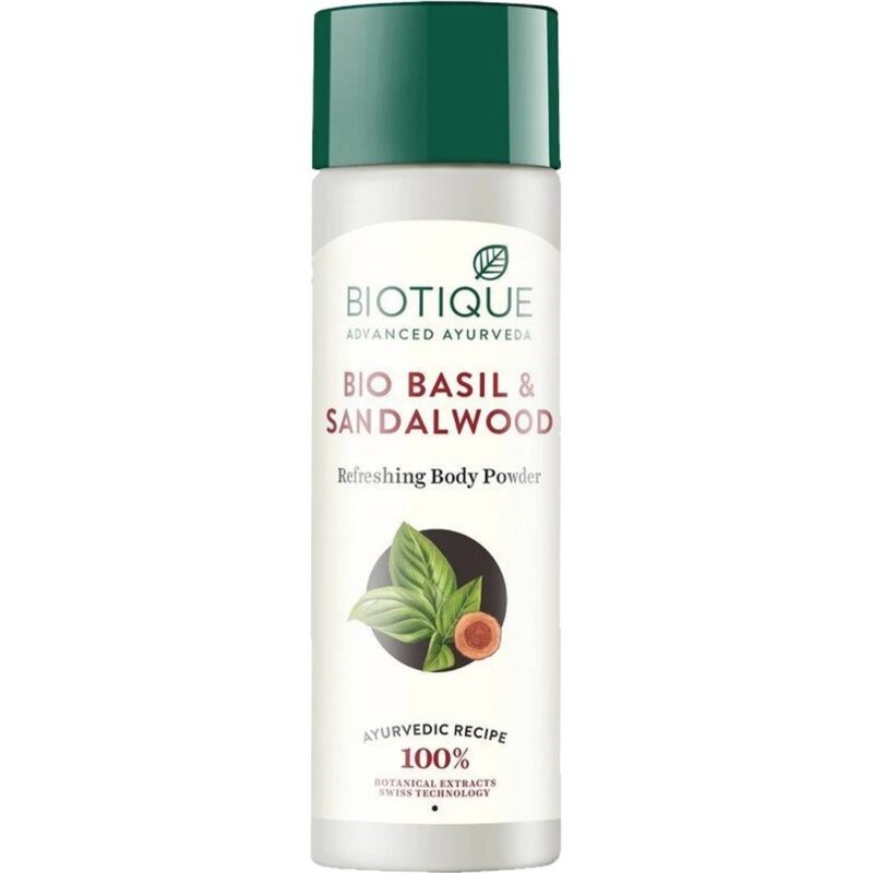 Biotique Bio Basil and Sandalwood Refreshing Body Powder - 150 gm - Image 3