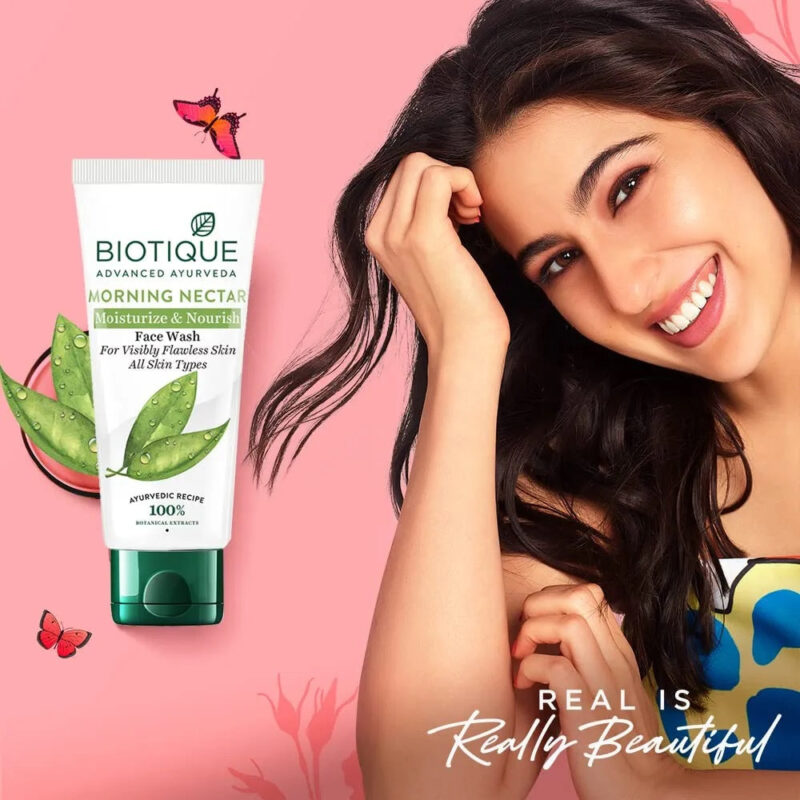 Biotique Morning Nectar Moisturize & Nourish Visibly Flawless Face Wash (All Skin Types) - Image 5