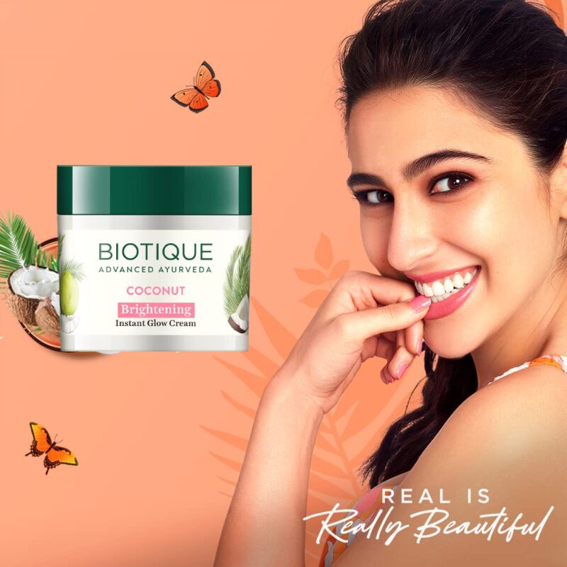 Biotique Coconut Brightening Instant Glow Cream for All Skin Types - Image 4