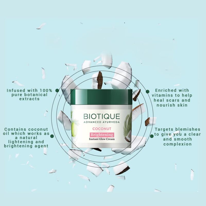 Biotique Coconut Brightening Instant Glow Cream for All Skin Types - Image 5