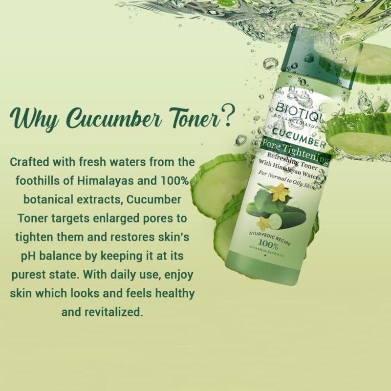 Biotique Bio Cucumber Pore Tightening Toner With Himalayan Waters (120 ml) - Image 9