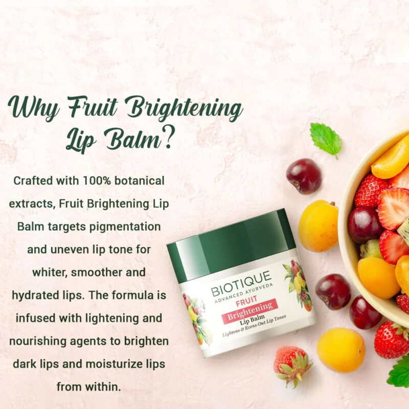 Biotique Fruit Brightening Lip Balm (12 gm) - Image 4