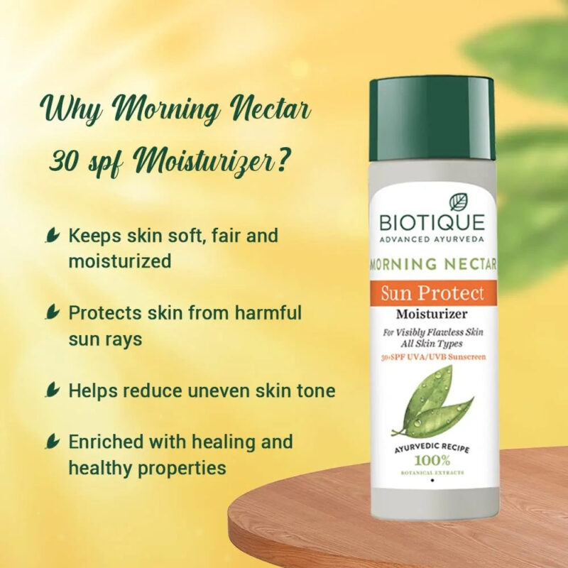 Biotique Morning Nectar Sun Protect Moisturizer, SPF - 30+ - 120 ml - Image 4