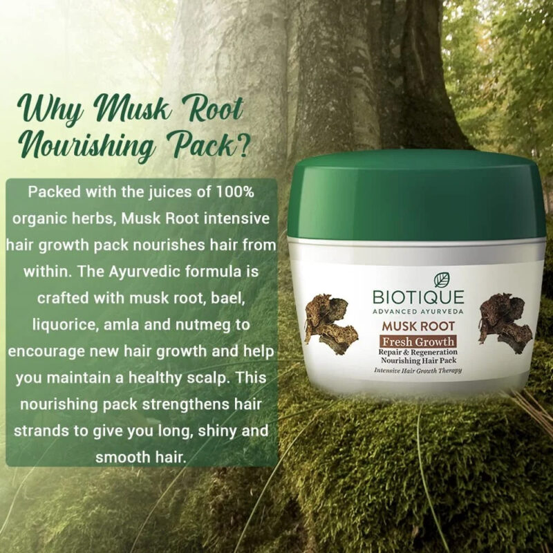 Biotique Musk Root Fresh Growth Repair & Regeneration Hair Pack - Image 3