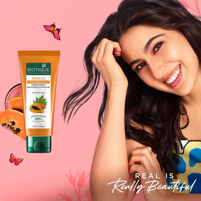 Biotique Papaya Tan Removal Brightening & Revitalizing Face Scrub, for All skin types - Image 11