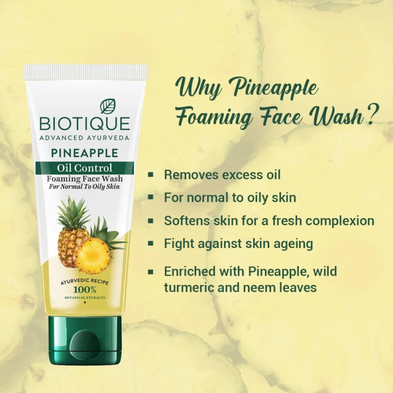 Biotique Pineapple Oil Control Foaming Face Wash - Image 7