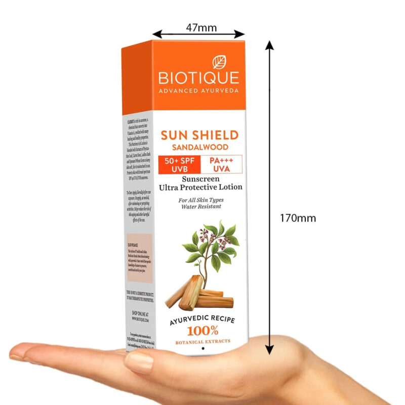 Biotique Sun Shield Sandalwood Ultra Protective Lotion 50+ SPF Sunscreen - Image 8