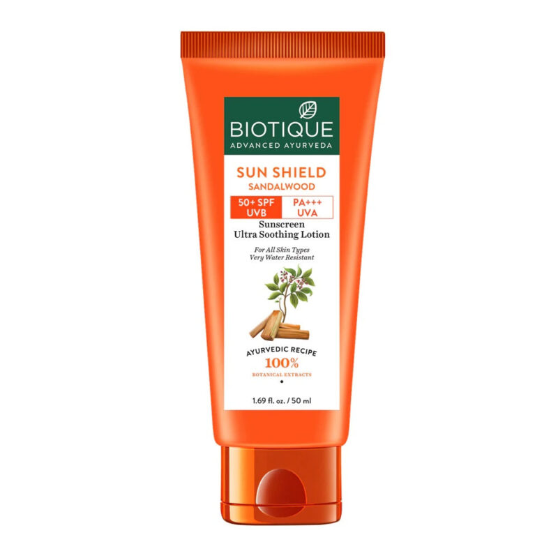 Biotique Sun Shield Sandalwood Ultra Protective Lotion 50+ SPF Sunscreen